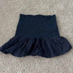 Navy Blue Ruffled Skirt